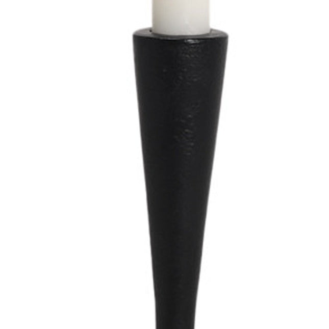 13" Black Metal Abstract Tabletop Candle Holder
