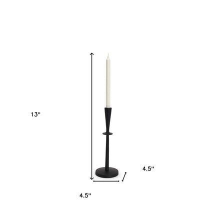 13" Black Metal Abstract Tabletop Candle Holder