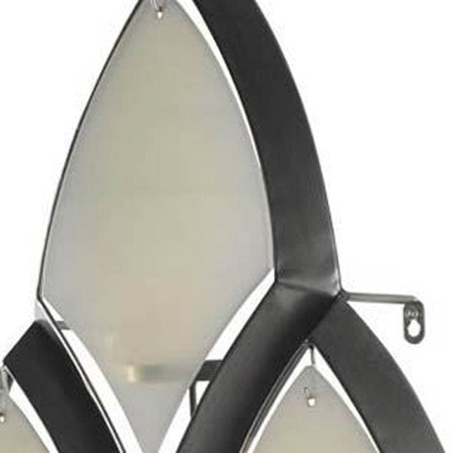 36" Silver And Gray Geometric Glass And Metal Wall Sconce Candle Holder HomeRoots