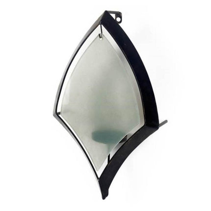 7" Black Abstract Metal And Glass Wall Sconce Candle Holder HomeRoots