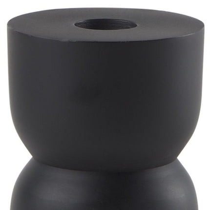 5" Black Metal Tabletop Pillar Candle Holder HomeRoots