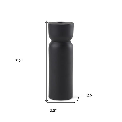 8" Black Metal Tabletop Taper Candle Holder HomeRoots