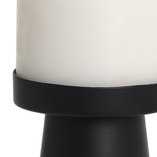 8" Black Metal Tabletop Pillar Candle Holder HomeRoots