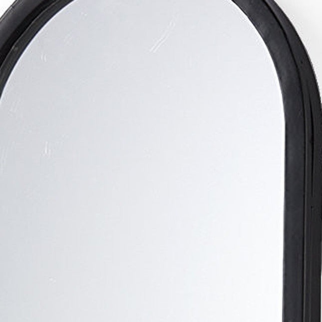 25" Black Mirrored Metal Wall Sconce Candle Holder