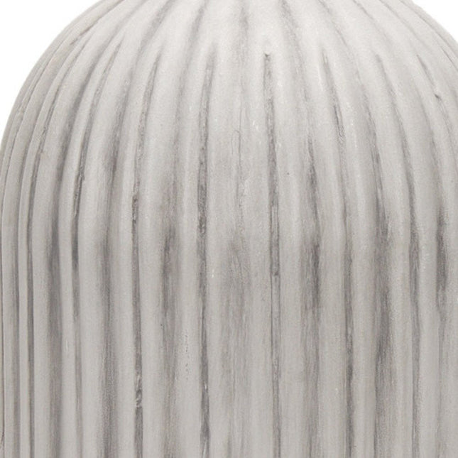 16" Gray And White Striped Ceramic Cylinder Floor Vase HomeRoots