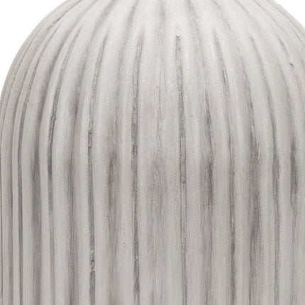 16" Gray And White Striped Ceramic Cylinder Floor Vase HomeRoots