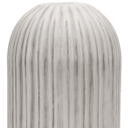 16" Gray And White Striped Ceramic Cylinder Floor Vase HomeRoots