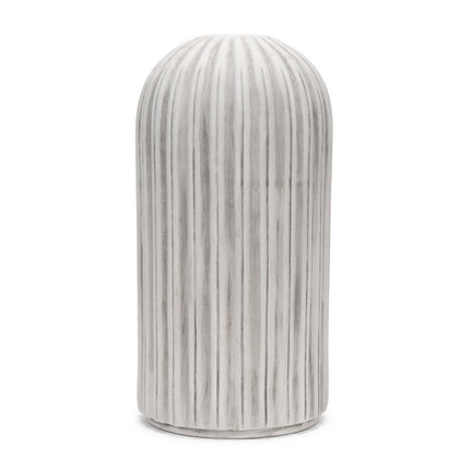 21" Gray And White Striped Ceramic Cylinder Floor Vase HomeRoots