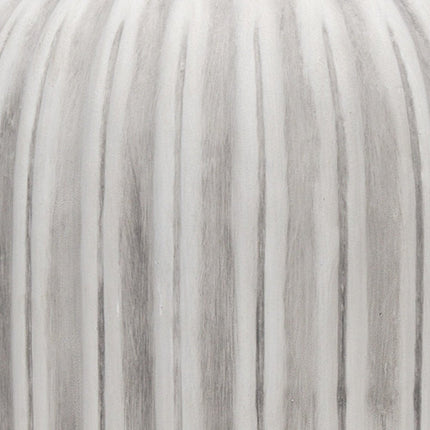 21" Gray And White Striped Ceramic Cylinder Floor Vase HomeRoots