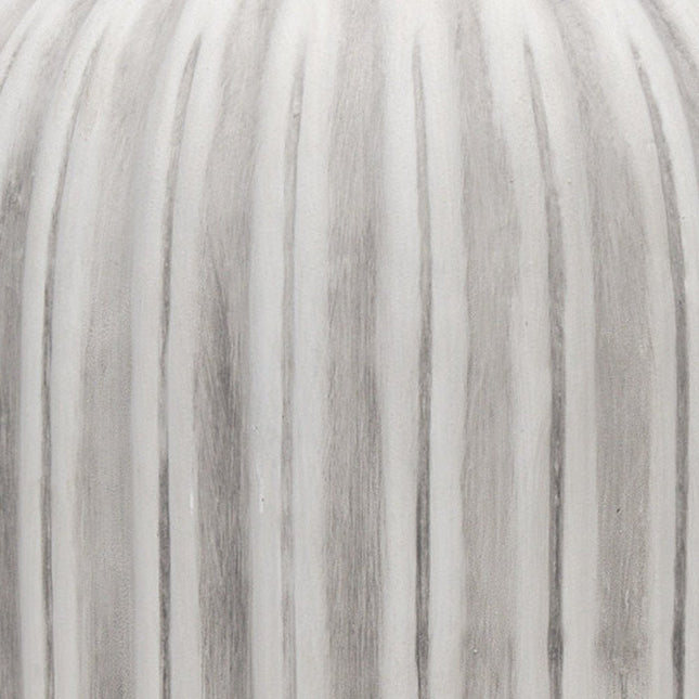 21" Gray And White Striped Ceramic Cylinder Floor Vase HomeRoots