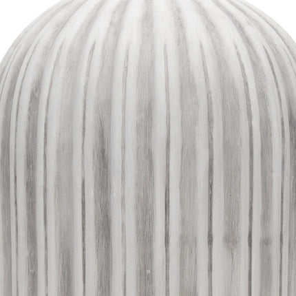 21" Gray And White Striped Ceramic Cylinder Floor Vase HomeRoots