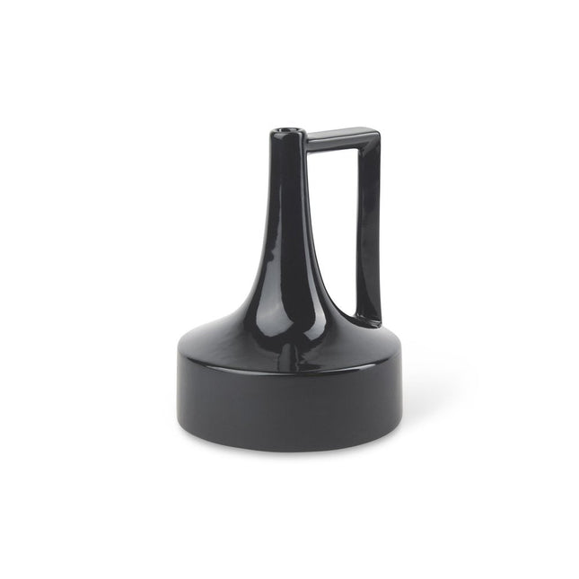 8" Black Ceramic Jug Vase HomeRoots