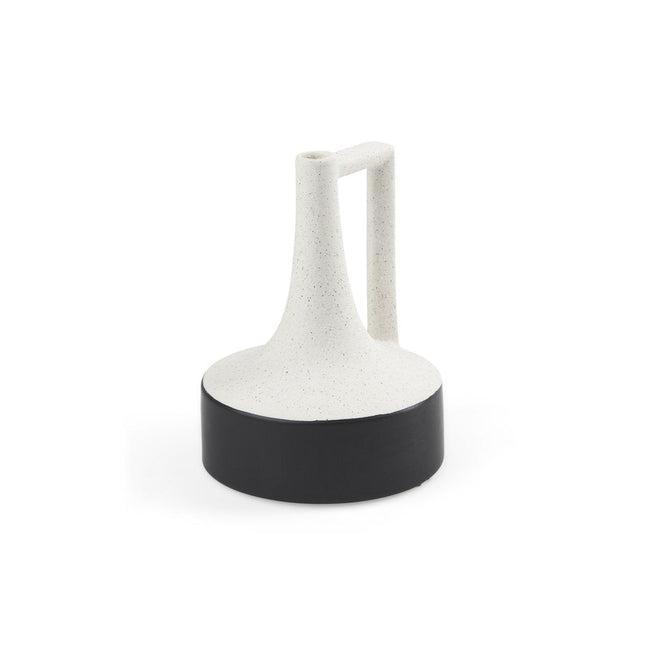 8" Black And White Ombre Ceramic Jug Vase HomeRoots