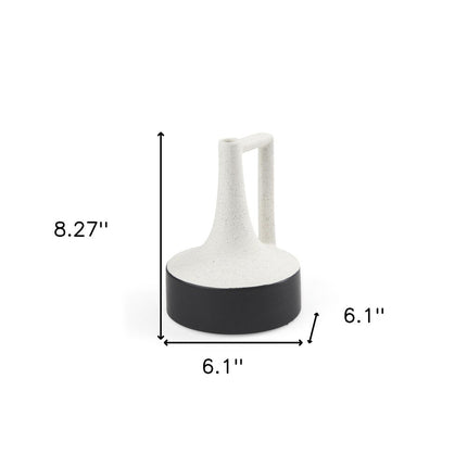 8" Black And White Ombre Ceramic Jug Vase HomeRoots