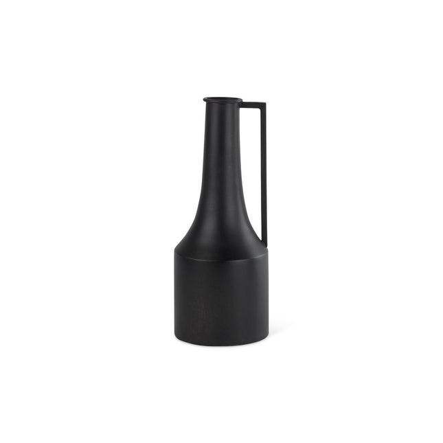 14" Black Metal Jug Vase HomeRoots