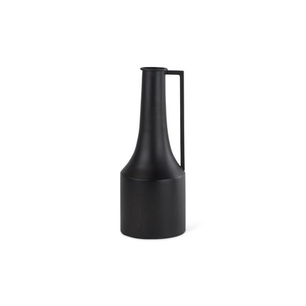 14" Black Metal Jug Vase HomeRoots