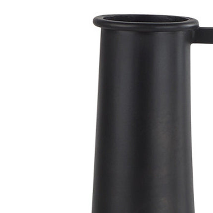 14" Black Metal Jug Vase HomeRoots