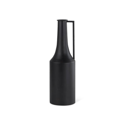 18" Black Metal Jug Vase HomeRoots
