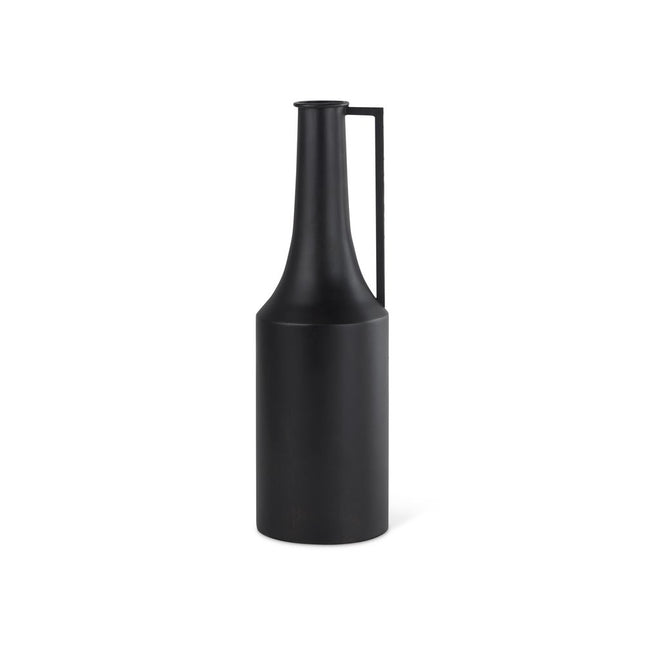 18" Black Metal Jug Vase HomeRoots