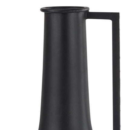 18" Black Metal Jug Vase HomeRoots