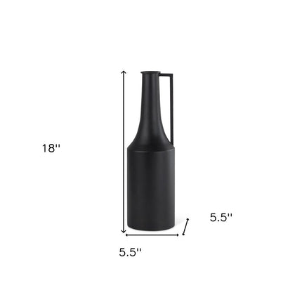 18" Black Metal Jug Vase HomeRoots