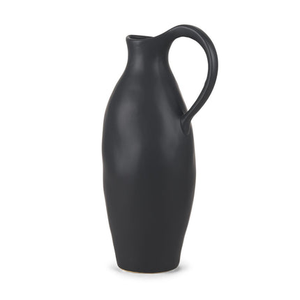 15" Black Ceramic Bud Jug Vase HomeRoots