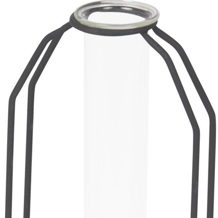 10" Black And Clear Glass And Metal Table Vase HomeRoots
