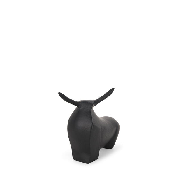 8" Black Aluminum Bull Tabletop Sculpture HomeRoots