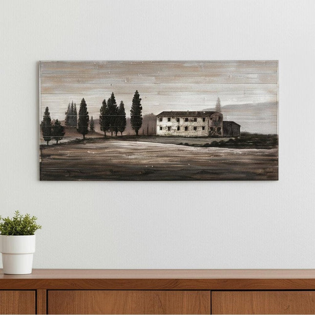 Tuscan Cypress Hand Painted Distressed Unframed Wall Art HomeRoots