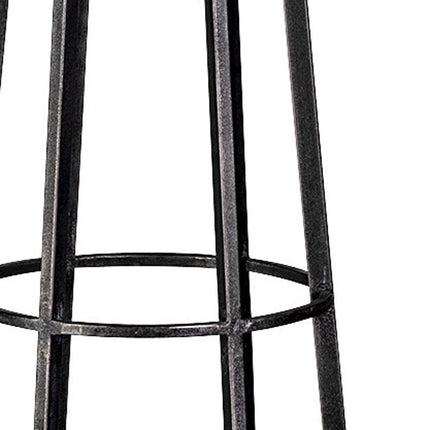 40" Black Distressed Geometric Metal Lantern Candle Holder HomeRoots