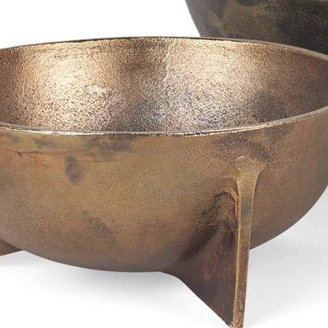 14" Gold Metal Round Centerpiece Bowl
