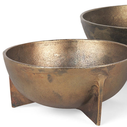 14" Gold Metal Round Centerpiece Bowl