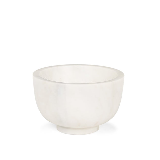 7" White Marble Round Decorative Bowl HomeRoots