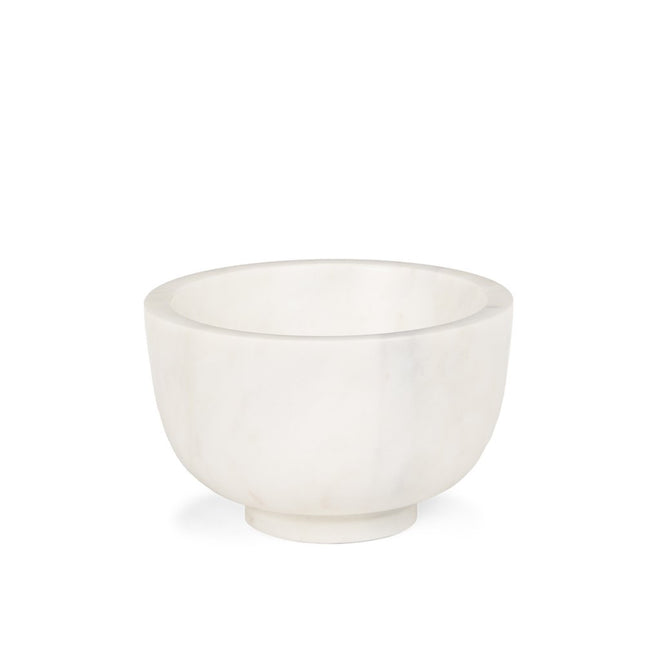 7" White Marble Round Decorative Bowl HomeRoots