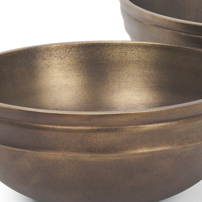 11" Brass Metal Round Centerpiece Bowl HomeRoots