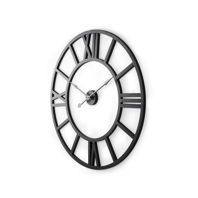 30" Black Iron Analog Round Wall Clock