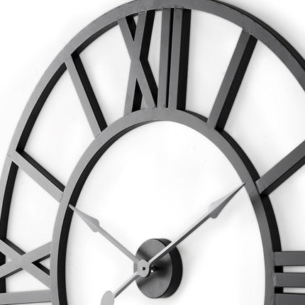 30" Black Iron Analog Round Wall Clock HomeRoots