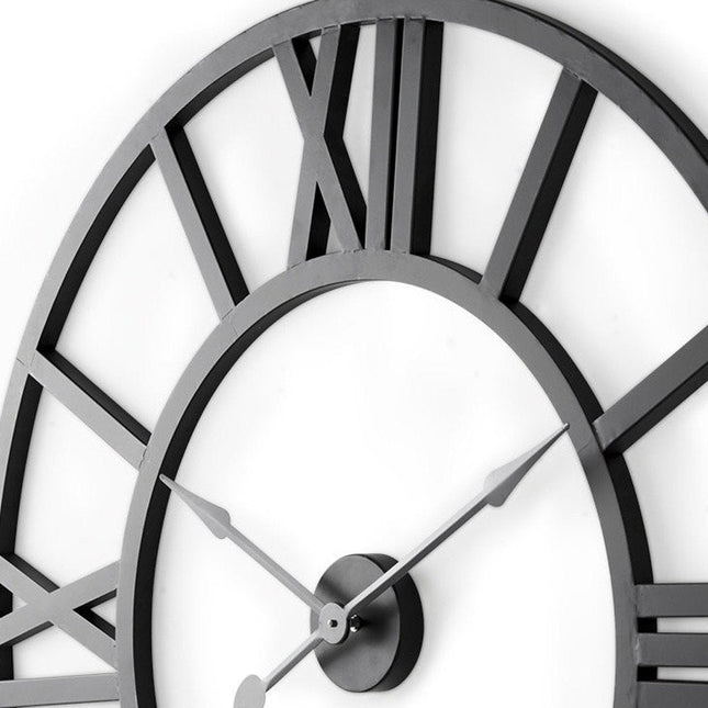 30" Black Iron Analog Round Wall Clock HomeRoots