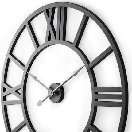 30" Black Iron Analog Round Wall Clock HomeRoots