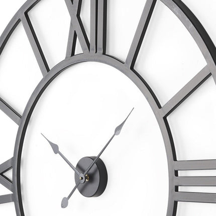 42" Black Iron Analog Round Wall Clock HomeRoots