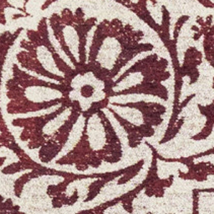9' X 13' Beige And Maroon Tribal Washable Area Rug With UV Protection HomeRoots