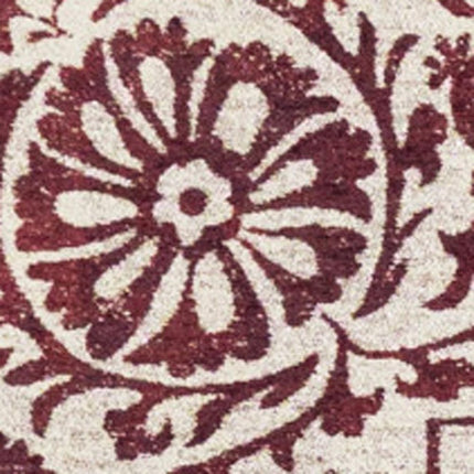 9' X 13' Beige And Maroon Tribal Washable Area Rug With UV Protection HomeRoots