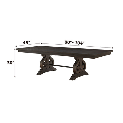 ACME 61030 Maisha Dining Table, Rustic Walnut (1Set/2Ctn)