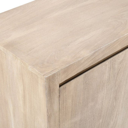 84" Ivory Distressed Reclaimed Wood Sideboard With Four Doors HomeRoots