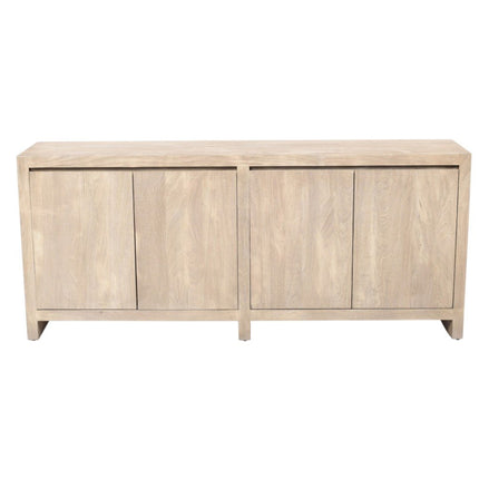 84" Ivory Distressed Reclaimed Wood Sideboard With Four Doors HomeRoots