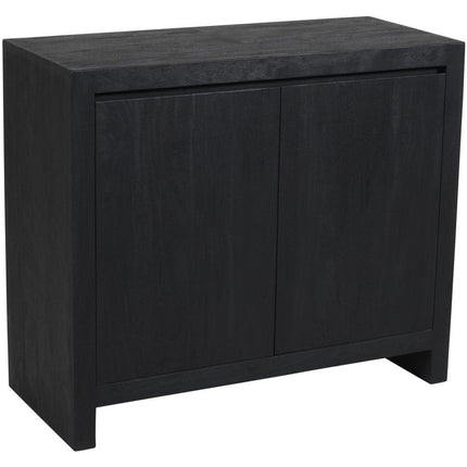 42" Graphite Distressed Reclaimed Wood Sideboard With Two Doors HomeRoots