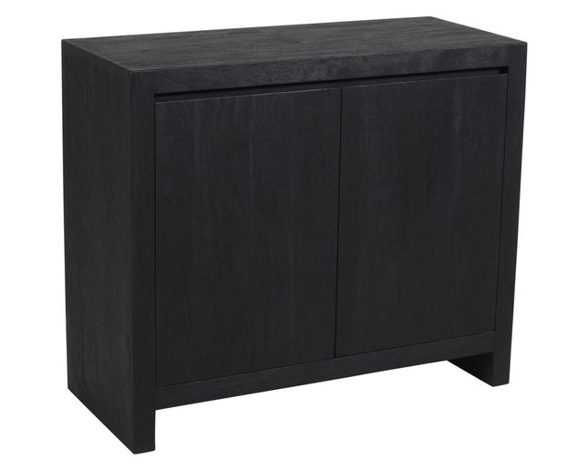 42" Graphite Distressed Reclaimed Wood Sideboard With Two Doors HomeRoots