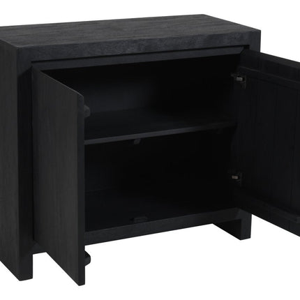 42" Graphite Distressed Reclaimed Wood Sideboard With Two Doors HomeRoots