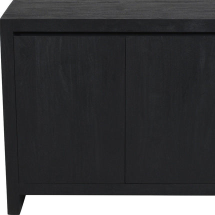 42" Graphite Distressed Reclaimed Wood Sideboard With Two Doors HomeRoots