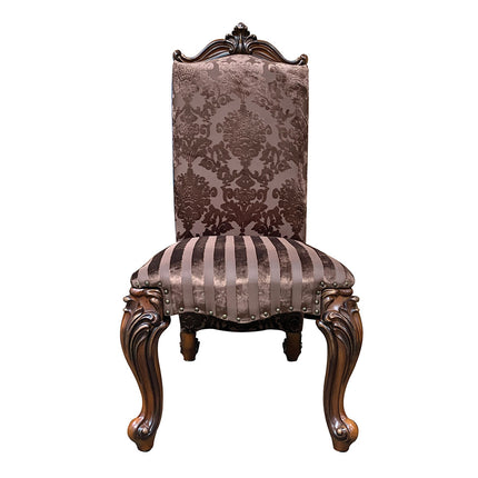 ACME 61102 Versailles Side Chair (Set-2), 2-Tone Brown PU & Fabric  2